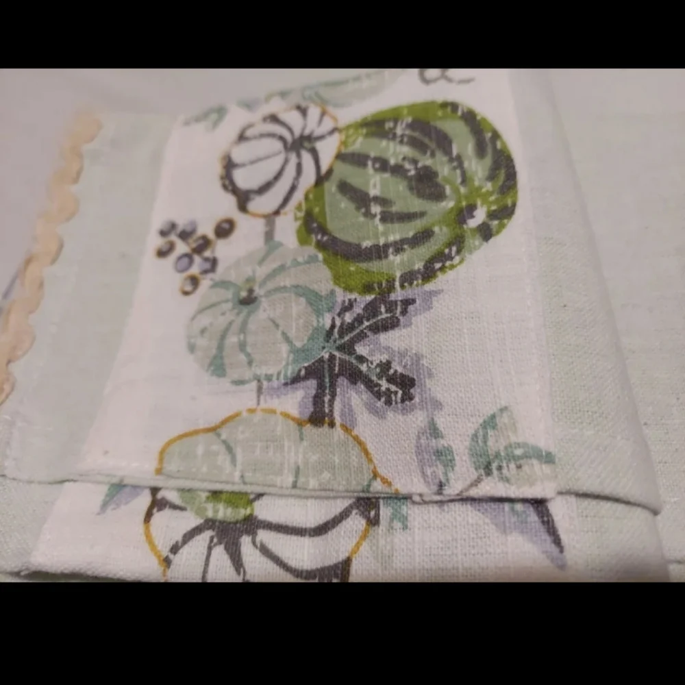 Maple Lane Pumpkin Harvest Plaid Kitchen Towel Set of 2 Celery/Plaid BNWT SO